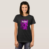 T-shirt Pluie Japonaise Street nuit Conception violette (Devant entier)