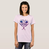 T-shirt Plum Blue Floral Art Design (Devant entier)