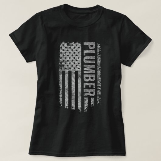 T-shirt Plumber USA Flag Distressed design (Design devant)