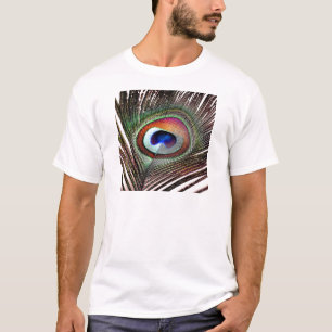 T-shirt Plume colorée de paon en cuivre