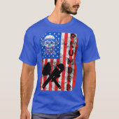 T-shirt Plumer American Flag Pipefitter Amérique 4e (Devant)