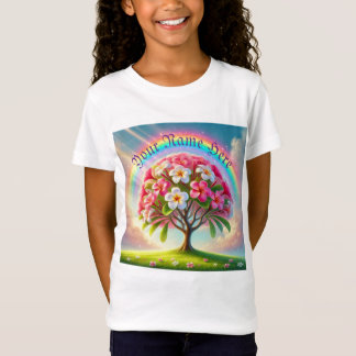 T-Shirt Plumeria arc-en-ciel personnalisable
