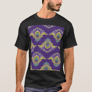 T-shirt Plumes de paon : arrière - plan vintage sans soudu