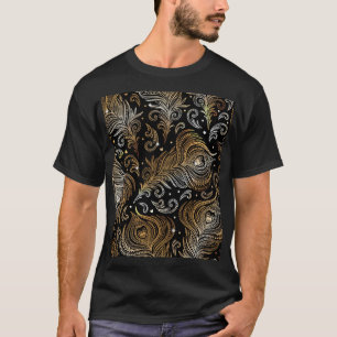 T-shirt Plumes de paon : Dessin Artistique à main levée.