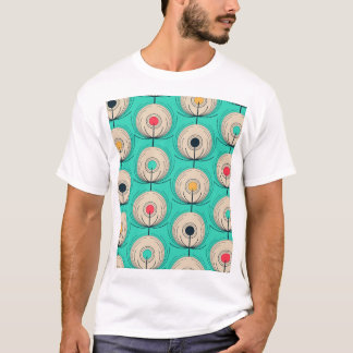 T-shirt Plumes de paon : Imaginaire bleu ivoire.