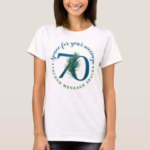 T-shirt Plumes de paon pour les 70 ans ou anniversaire