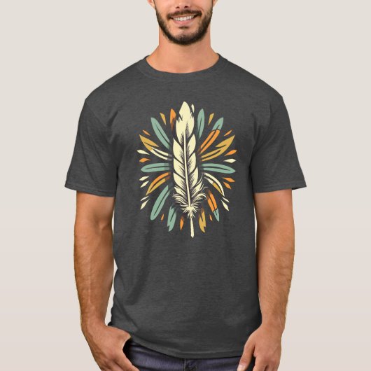 T-shirt Plumes Southwest Warrier Indian Tribal Art (Devant)