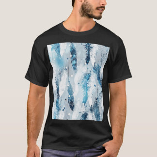 T-shirt Plumes tombantes : Aquarelle bleue sans joint