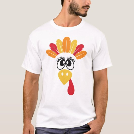 T-shirt Plumes Turquie Face Thanksgiving Family Group (Devant)