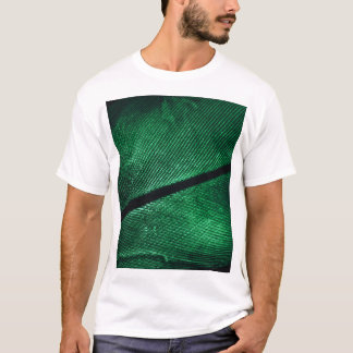 T-shirt Plumes Vertes, Belle Texture Motif.