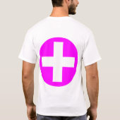 T-shirt Plus Connectez-vous en blanc avec Magenta (Dos)