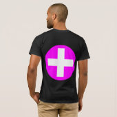 T-shirt Plus Connectez-vous en blanc avec Magenta (Dos entier)