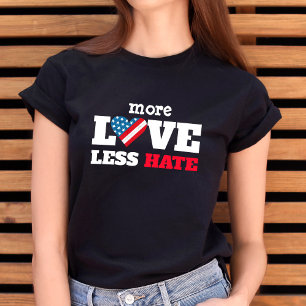 T-shirt Plus d'amour moins de haine Cœur Drapeau USA Rusti