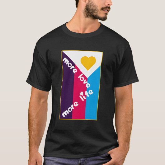 T-shirt Plus d'amour Plus de vie Drapeau polyamory (Devant)