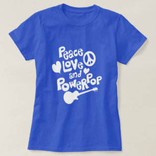 T-shirt Plus d'amour pour la paix et Powerpop