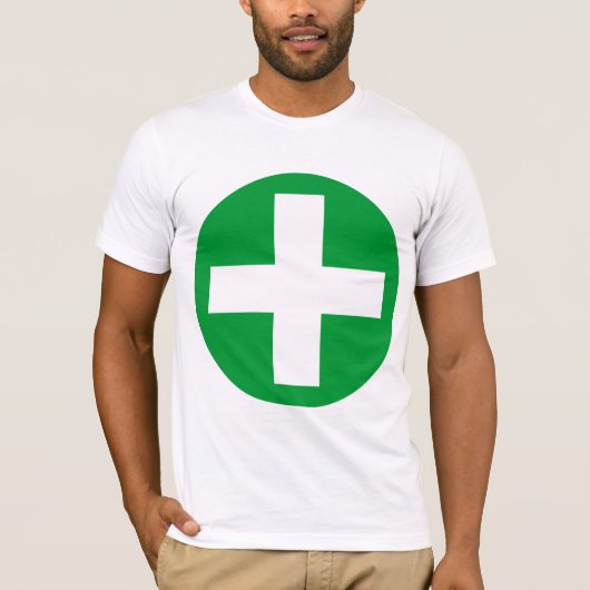 T-shirt Plus dans le blanc avec le vert (Devant)