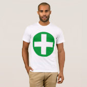 T-shirt Plus dans le blanc avec le vert (Devant entier)