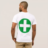T-shirt Plus dans le blanc avec le vert (Dos entier)