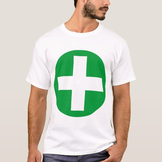 T-shirt Plus dans le blanc avec le vert (Devant)