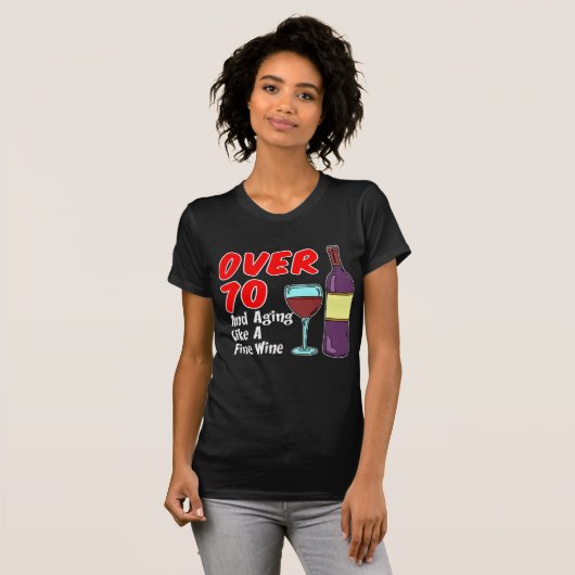 T-shirt Plus De 70 Ans Comme Du Vin (Devant entier)