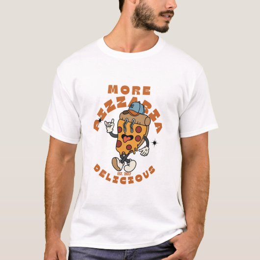 T-shirt Plus de pizza (Devant)