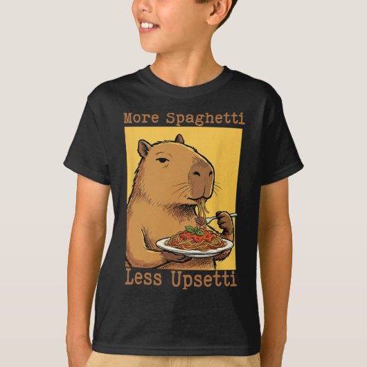T-shirt Plus de Spaghetti Moins d'Upsetti Capyra mangeant (Devant)