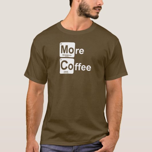 T-shirt Plus de tableau périodique du café (Devant)