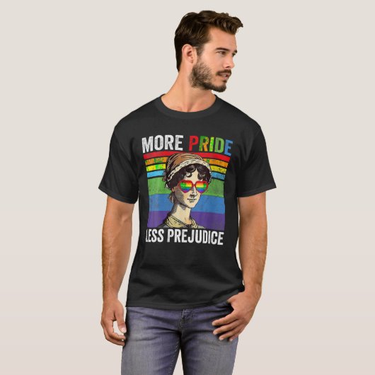 T-shirt Plus Fierté Moins Préjugé Mois de Fierté Rétro T S (Devant entier)