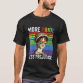 T-shirt Plus Fierté Moins Préjugés Lgbt Gay Fière Ally Fie (Devant)