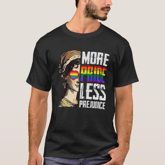 T-shirt Plus Fierté Moins Préjugés Lgbt Gay Fière Ally Fie (Devant)