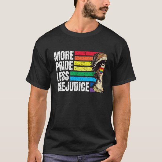 T-shirt Plus Fierté Moins Préjugés Lgbt Gay Fière Ally Fie (Devant)