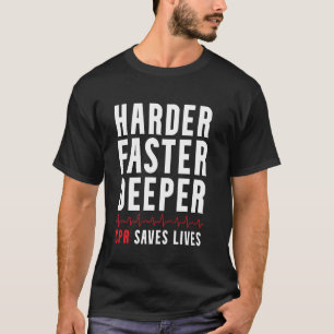 T-shirt Plus fort Plus rapide Plus profond Service de sauv