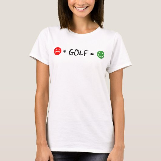 T-shirt Plus Golf Equals Happy Face (Devant)
