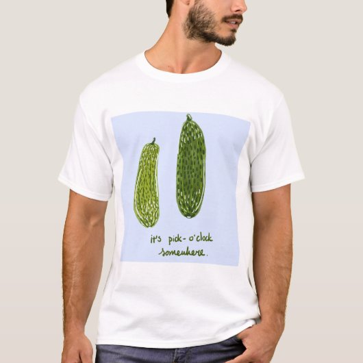 T-shirt Plus grand "C'est Pickle-o'clock Somewhere" Print  (Devant)