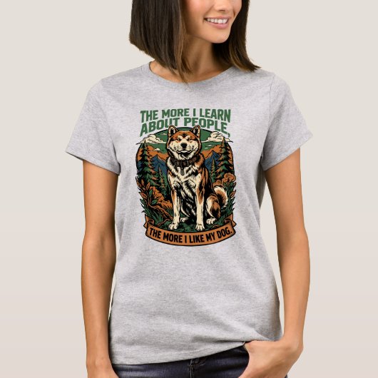 T-shirt Plus j'aime mon chien (Devant)
