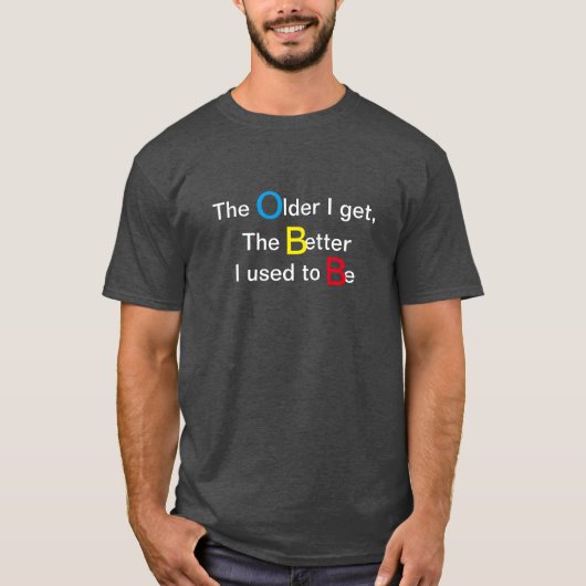 T-shirt Plus je deviens âgé, plus j'avais l'habitude (Devant)