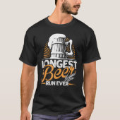 T-shirt Plus longue course de bière jamais exécutée (Devant)