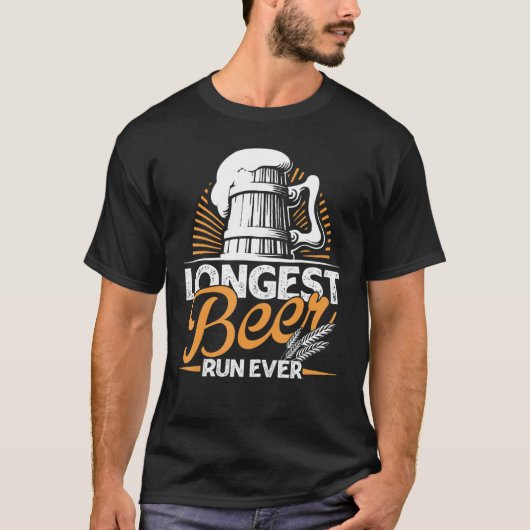T-shirt Plus longue course de bière jamais exécutée (Devant)