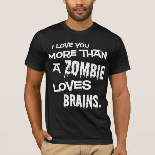 T-shirt Plus Qu'un zombie aime le cerveau
