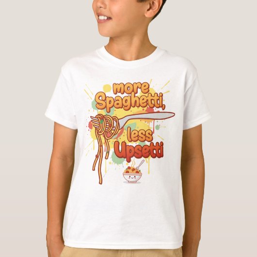 T-shirt Plus Spaghetti Moins Upsetti - Drôle Alimentation (Devant)