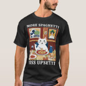 T-shirt Plus Spaghetti Moins Upsetti Funny Chat Mat Dit (Devant)