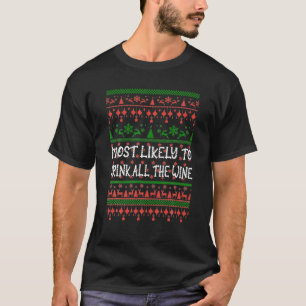 T-shirt Plus susceptible de boire tout le vin famille laid