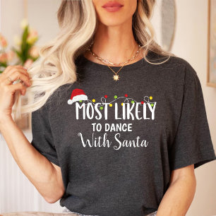 T-shirt Plus susceptible de Danse avec Père Noël / Famille