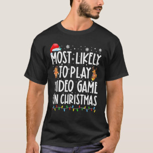 T-shirt Plus susceptible de jouer aux jeux vidéo à Noël Xm