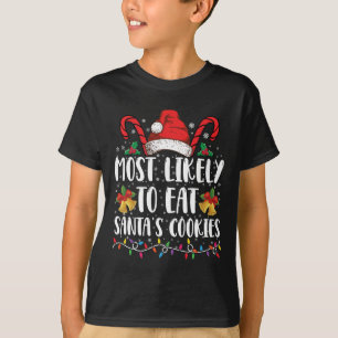 T-shirt Plus Susceptible De Manger Les Cookies De Santa No
