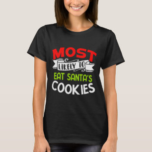 T-shirt Plus susceptible de manger les cookies du Père Noë