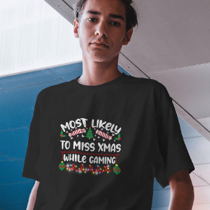 T-shirt Plus susceptible de rater Noël en jouant au jeu vi