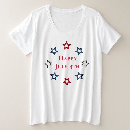 T-shirt plus taille femme - 4 juillet (Design devant)