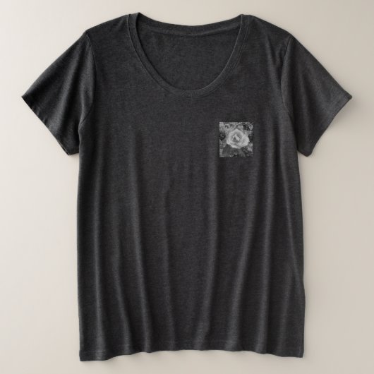 T-Shirt PLUS TAILLE FEMMES STYLE DE FLEURS DESIGN (Design devant)