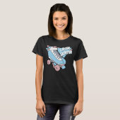 T-shirt Plus tard Patinage Pastel Pink Blue Cartoon Roller (Devant entier)